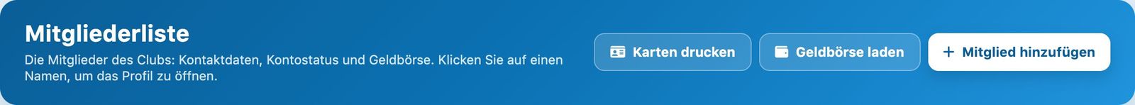 Die Schaltfläche Mitglied hinzufügen oben in der Mitgliederliste